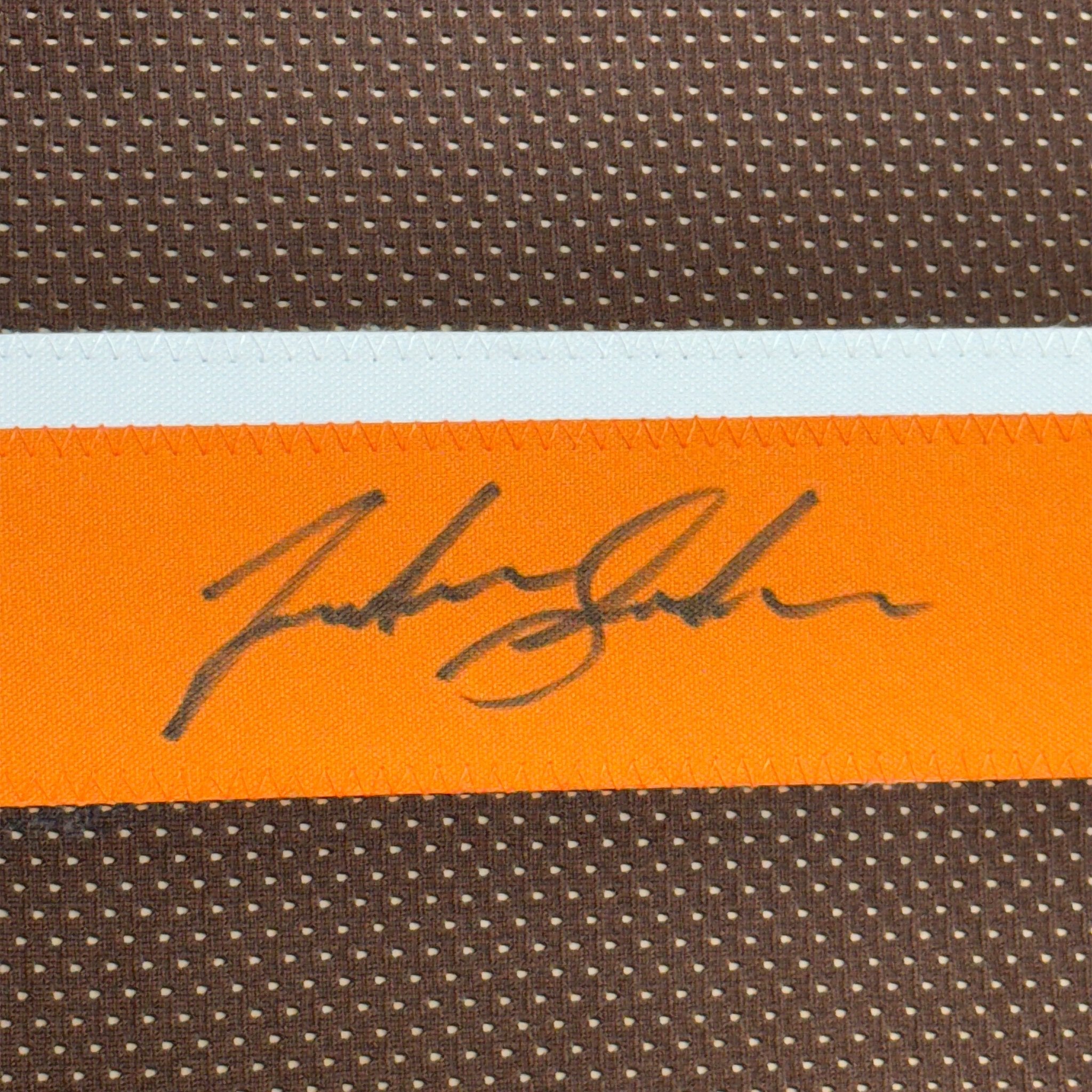 Framed Autographed/Signed Josh Gordon 35x39 Cleveland Football Brown Jersey JSA COA