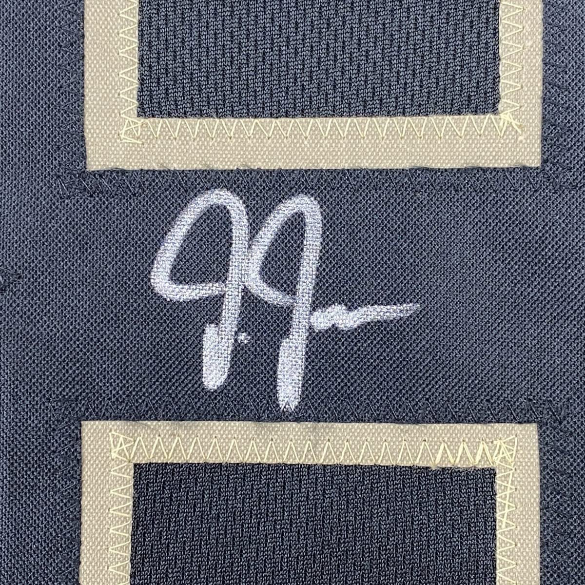 Framed Autographed/Signed Justin Jefferson 35x39 Minnesota Blackout Football Jersey JSA COA