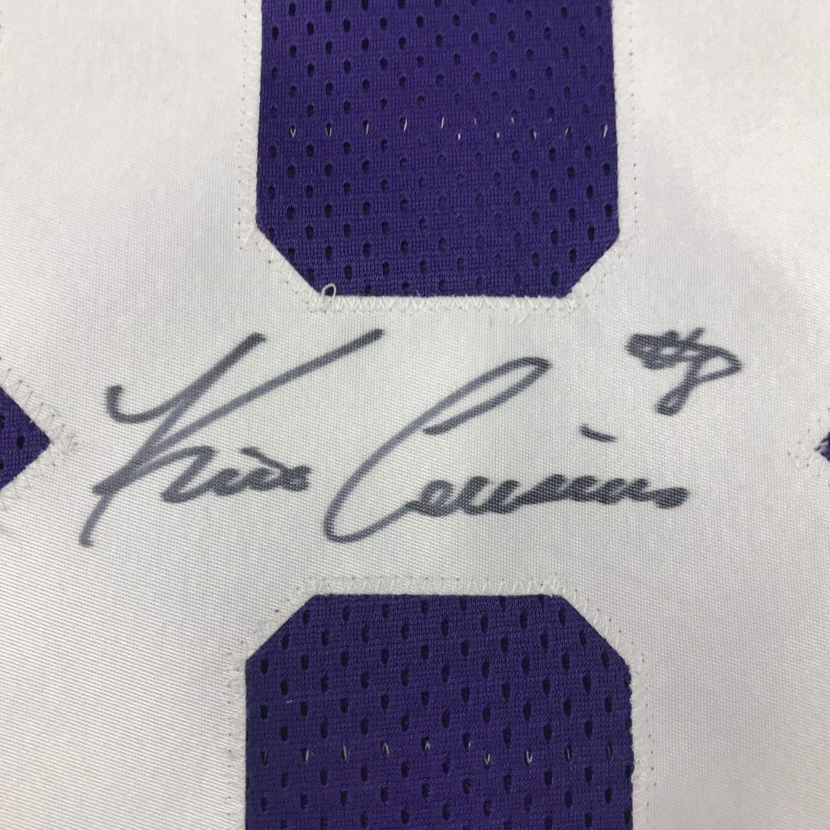 Framed Autographed/Signed Kirk Cousins 35x39 Minnesota Purple Football Jersey PSA/DNA COA