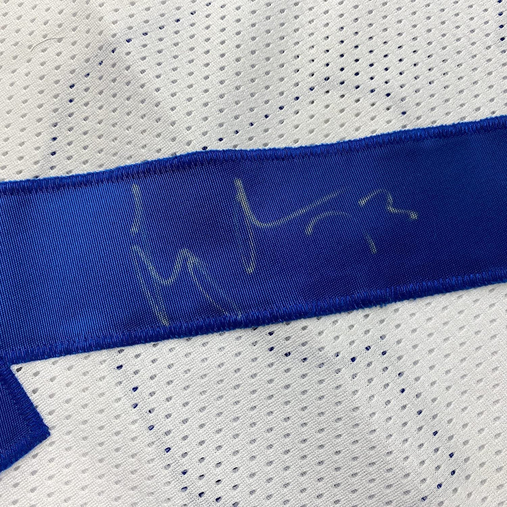 Framed Autographed/Signed Larry Allen 35x39 Dallas White Football Jersey JSA COA