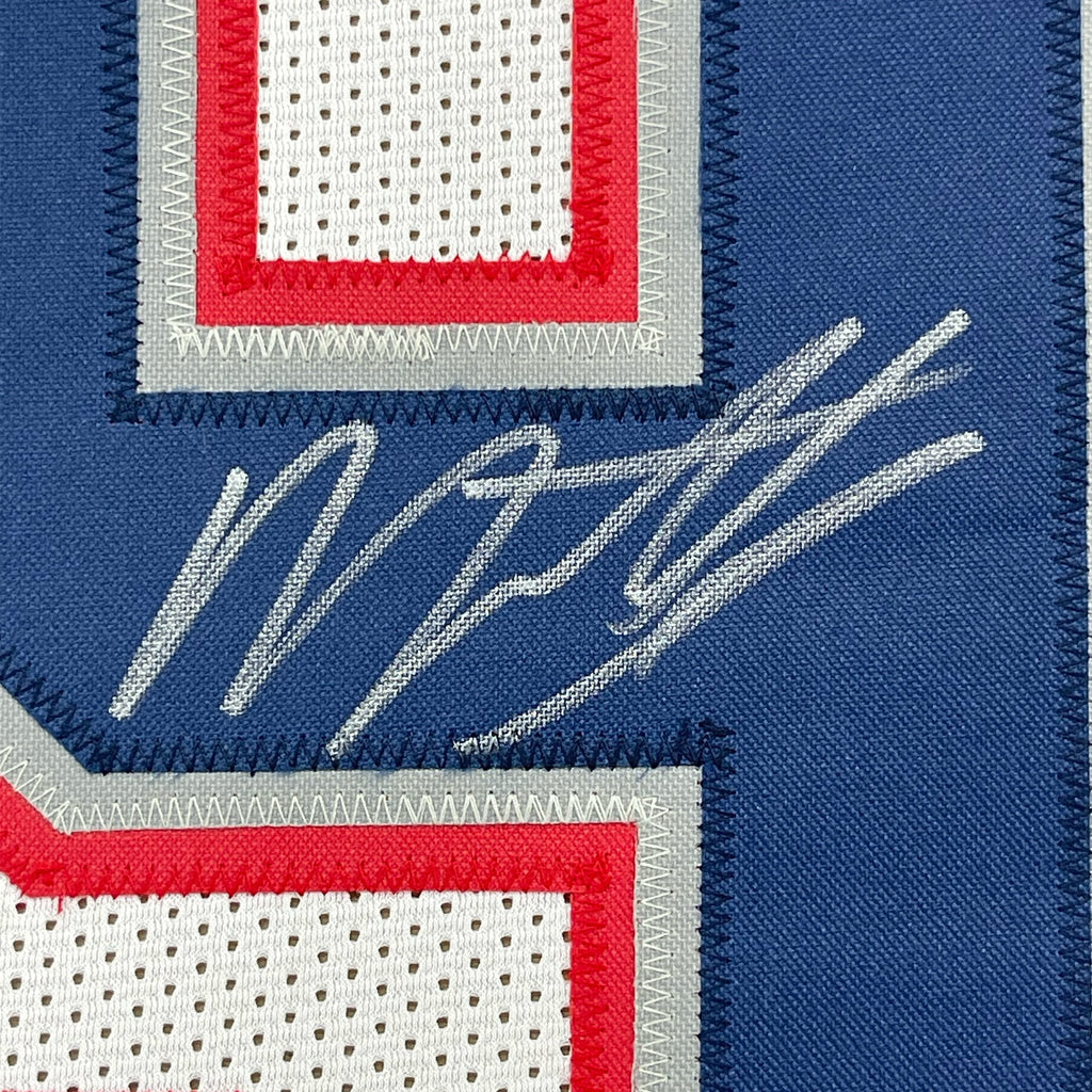 Framed Autographed/Signed Matthew Judon 35x39 New England White Football Jersey JSA COA
