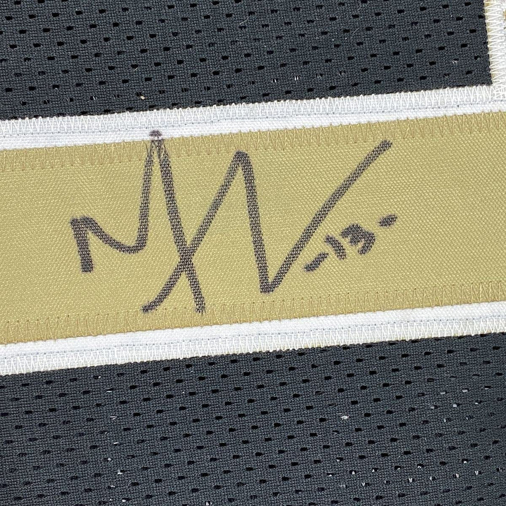 Framed Autographed/Signed Michael Thomas 35x39 New Orleans Black Football Jersey Beckett BAS COA