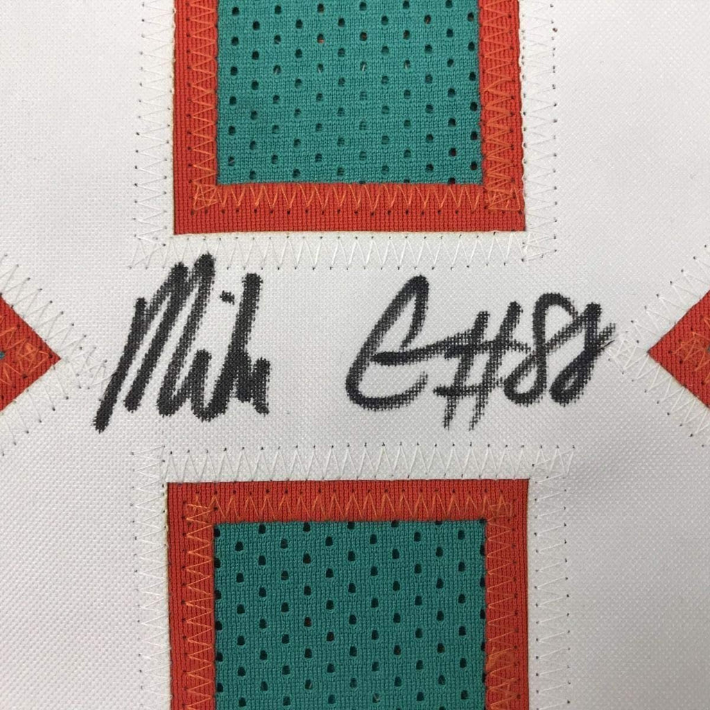 Framed Autographed/Signed Mike Gesicki 35x39 Miami Teal Football Jersey JSA COA