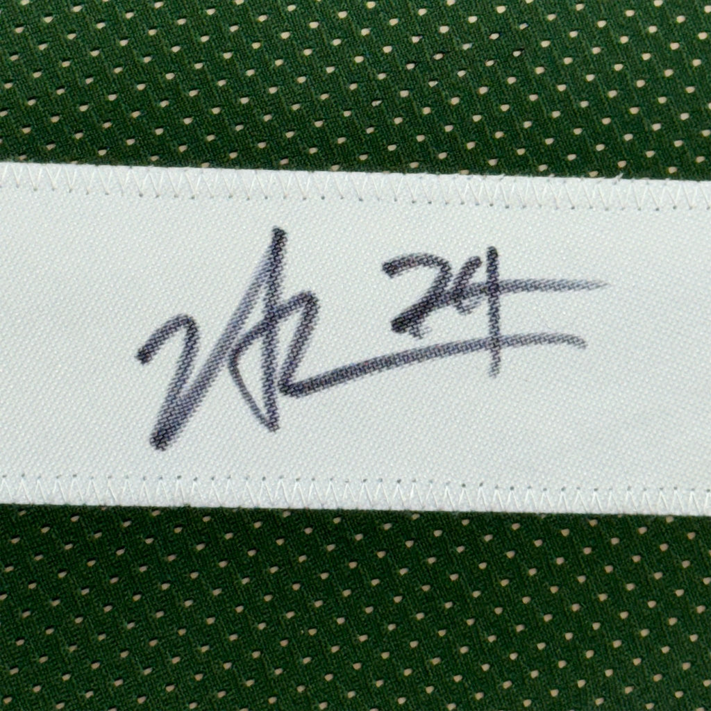 Framed Autographed/Signed Nick Mangold 35x39 New York Green Football Jersey JSA COA