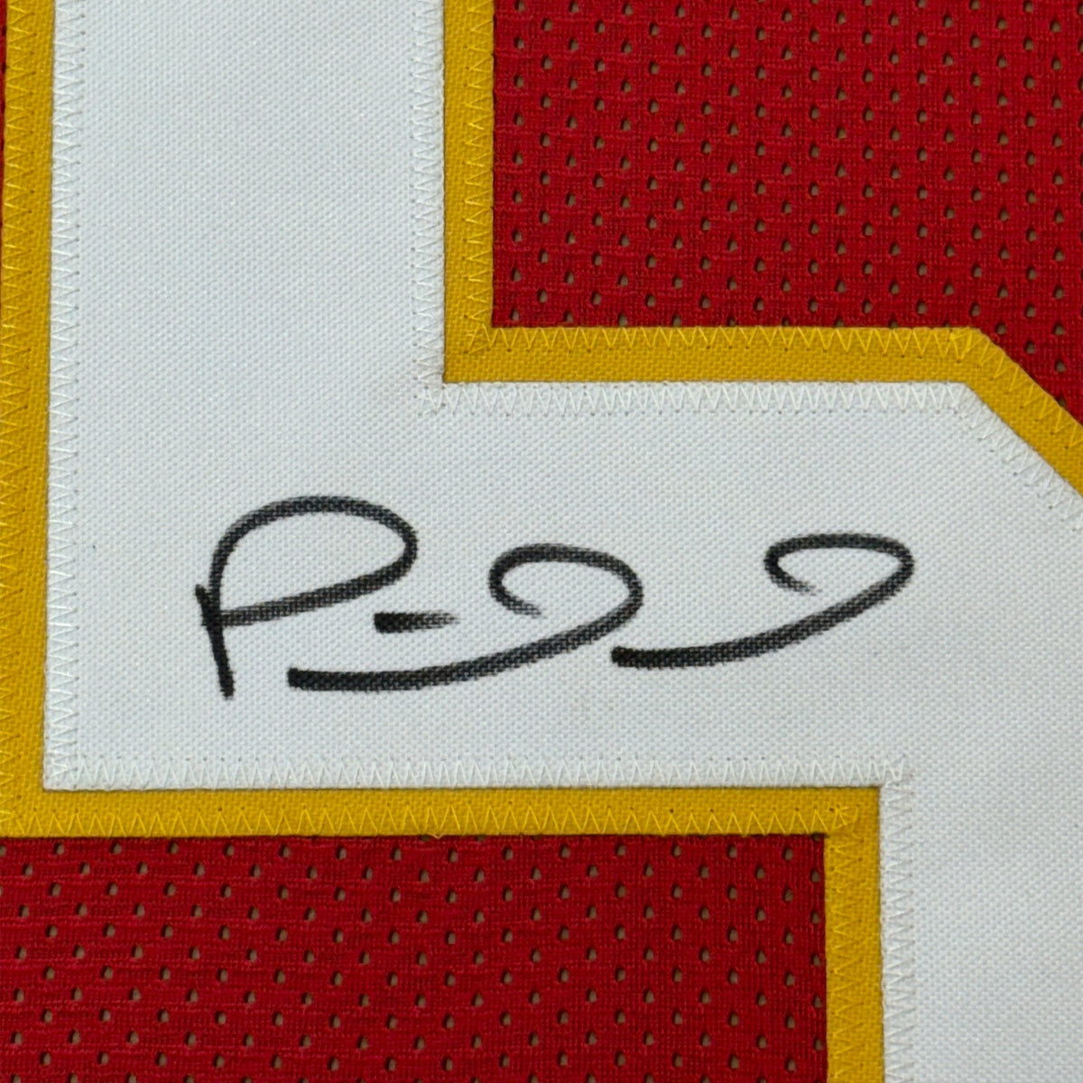 Framed Autographed/Signed Patrick Mahomes 35x39 Kansas City Red Football Jersey JSA COA