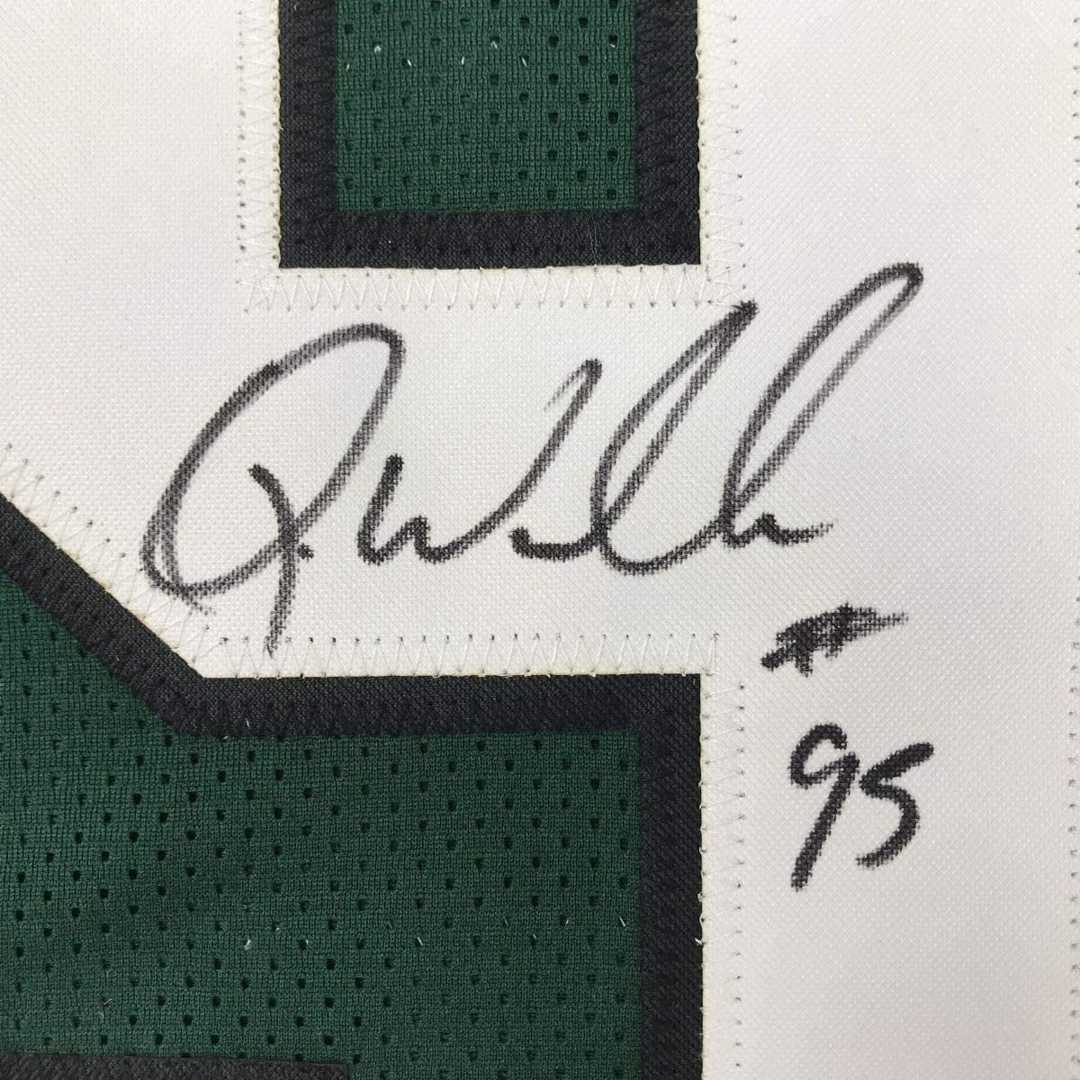 Framed Autographed/Signed Quinnen Williams 35x39 New York Green Football Jersey JSA COA