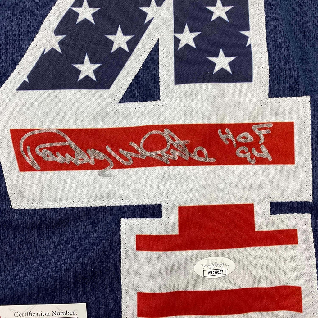 Framed Autographed/Signed Randy White 35x39 HOF 94 Dallas America's Team Football Jersey JSA COA