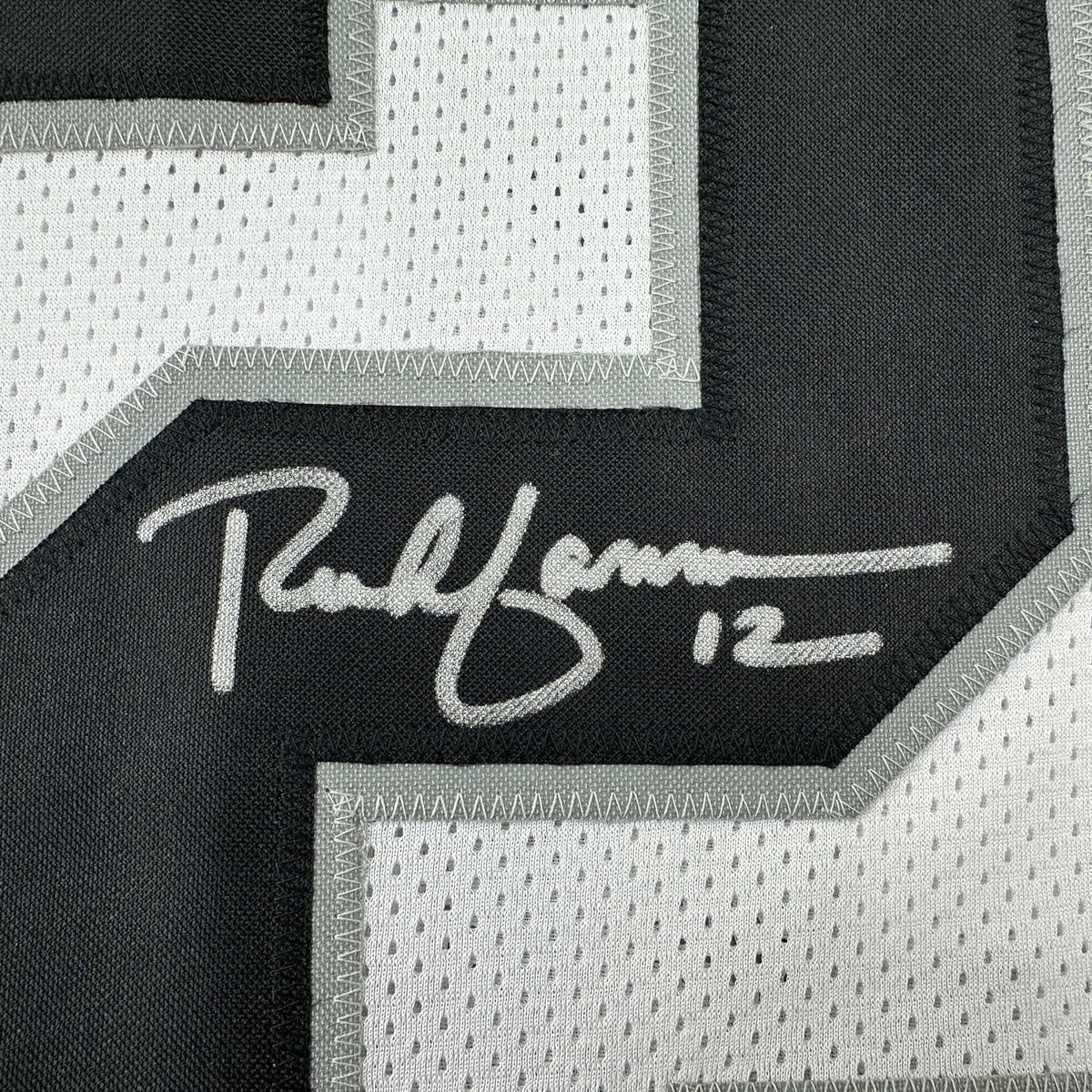 Framed Autographed/Signed Rich Gannon 35x39 Oakland Las Vegas White Football Jersey JSA COA