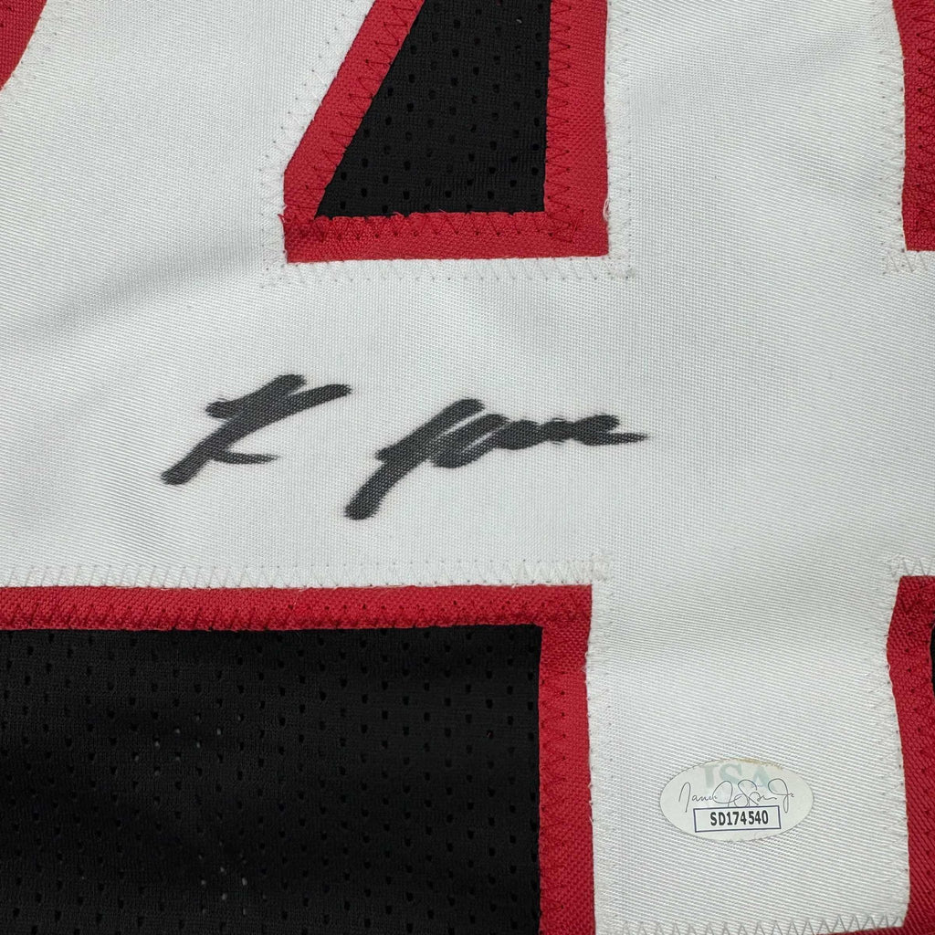 Framed Autographed/Signed Rondale Moore 35x39 Atlanta Black Football Jersey JSA COA