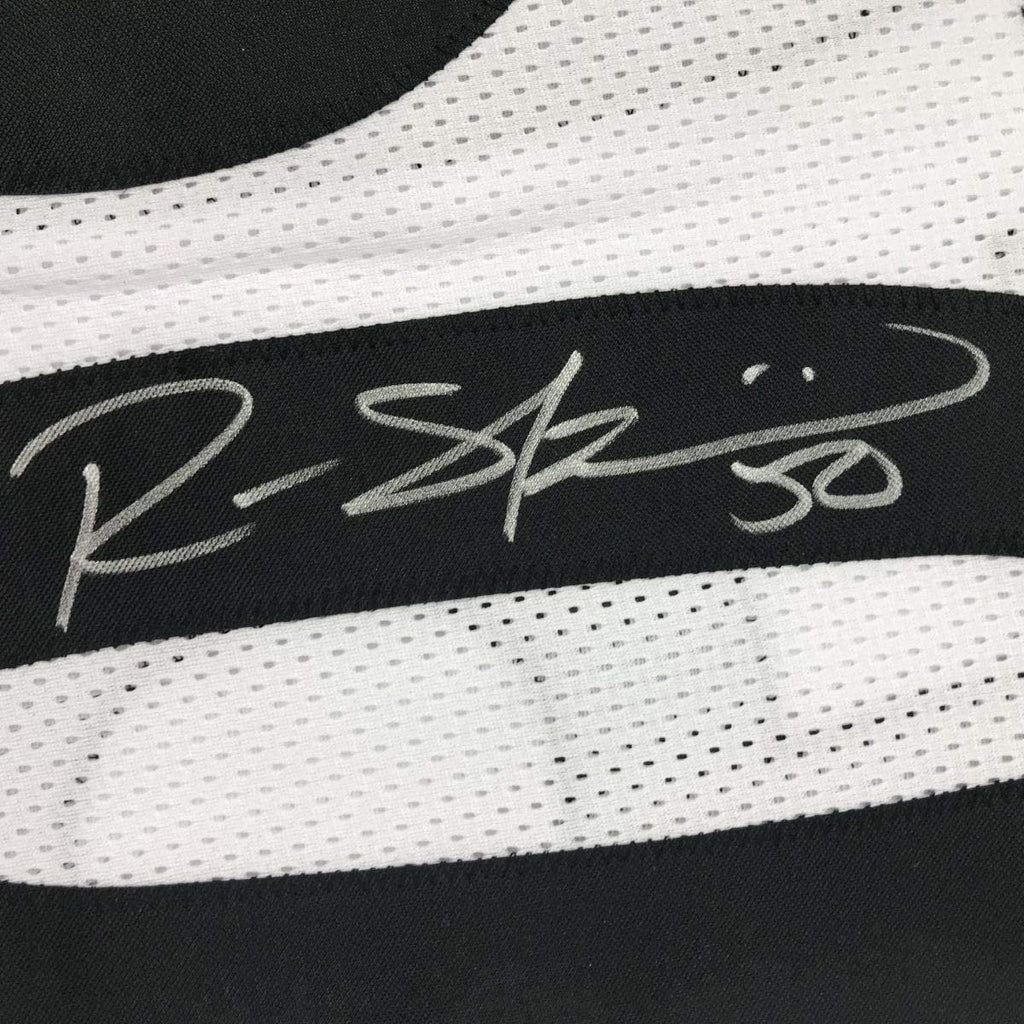 Framed Autographed/Signed Ryan Shazier 35x39 Pittsburgh White Football Jersey JSA COA