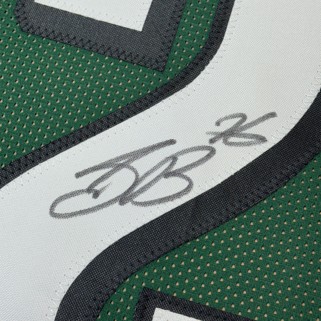 Framed Autographed/Signed Saquon Barkley 35x39 Philadelphia Midnight Green Football Jersey Beckett BAS COA