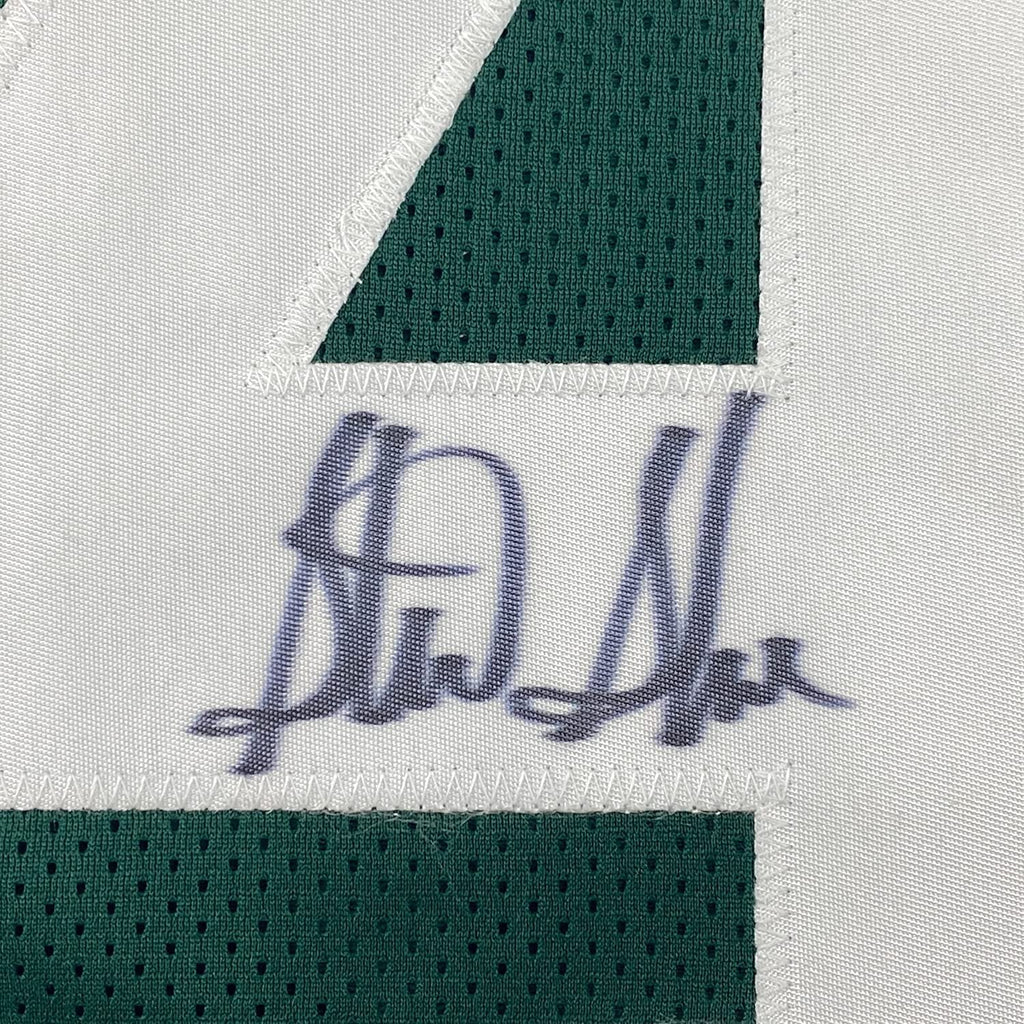 Framed Autographed/Signed Sterling Sharpe 35x39 Green Bay Green Football Jersey Beckett BAS COA