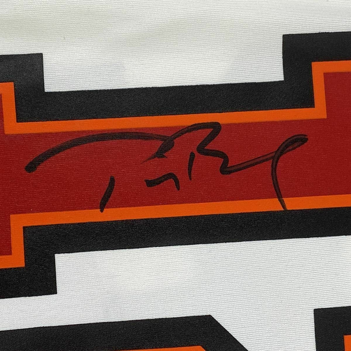 Framed Autographed/Signed Tom Brady 35x39 Tampa Bay Buccaneers White Authentic Nike Game Football Jersey Fanatics COA