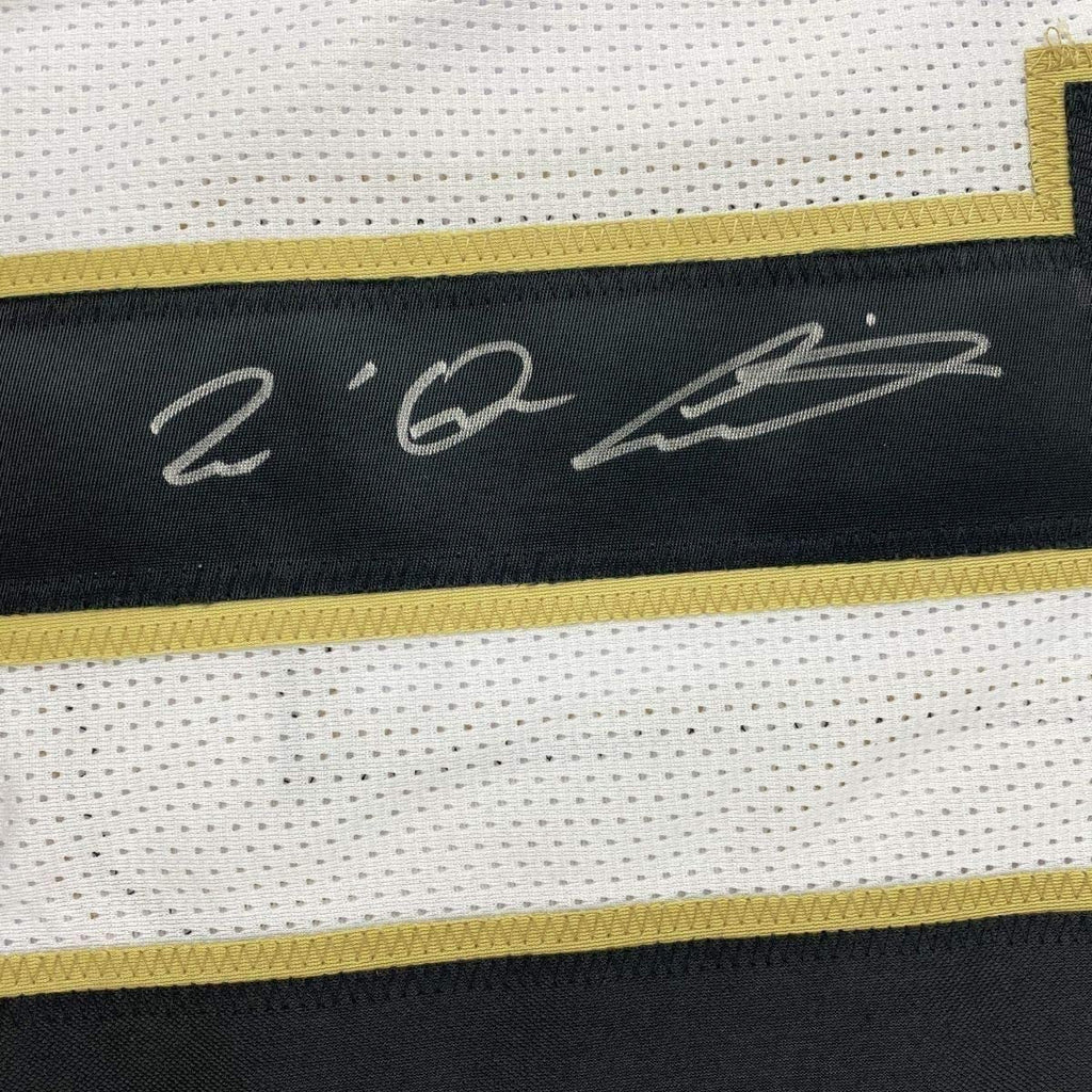 Framed Autographed/Signed Tre'Quan Smith 35x39 New Orleans White Football Jersey JSA COA