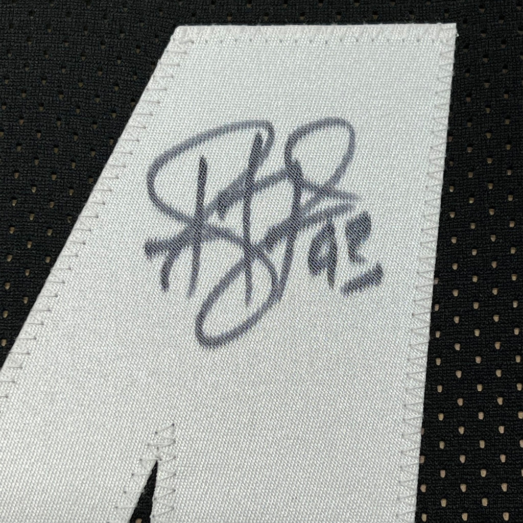 Framed Autographed/Signed Troy Polamalu 35x39 Pittsburgh Black Football Jersey JSA COA