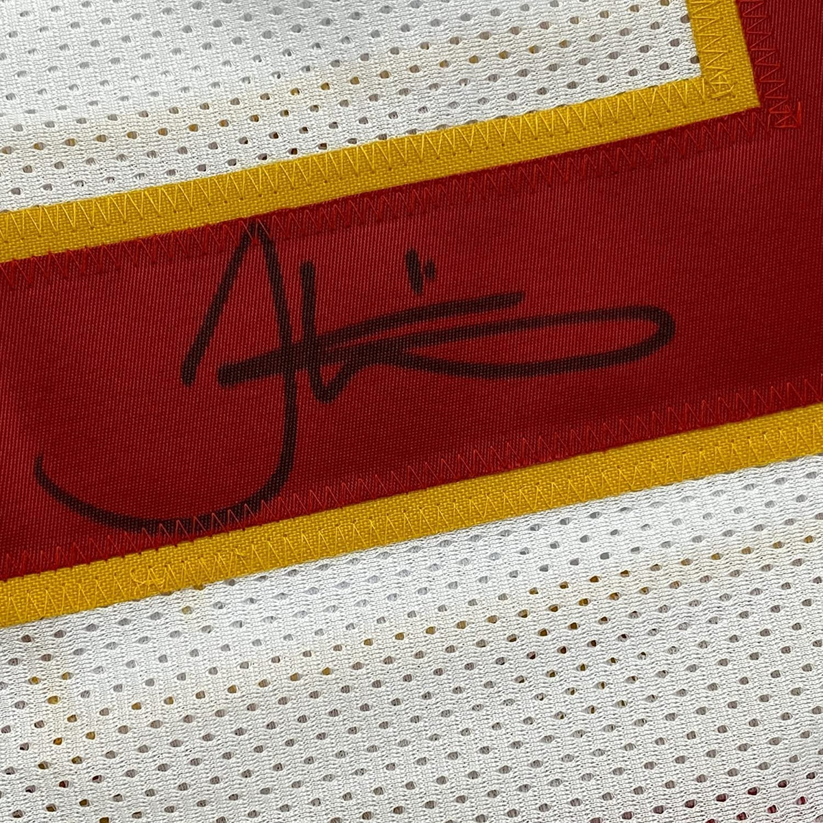 Framed Autographed/Signed Tyreek Hill 35x39 Kansas City Split Red/White Football Jersey JSA COA