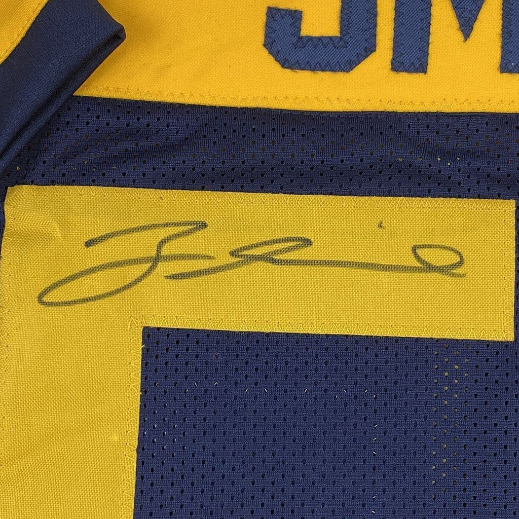 Framed Autographed/Signed Za'Darius Smith 35x39 Green Bay Retro Blue Football Jersey JSA COA