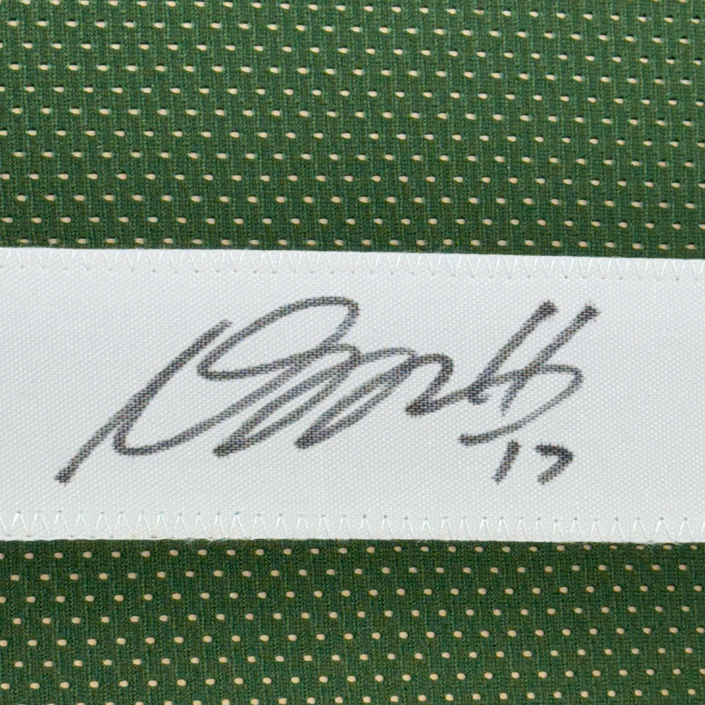 Framed Autographed/Signed Davante Adams 35x39 Green Bay Green Football Jersey JSA COA