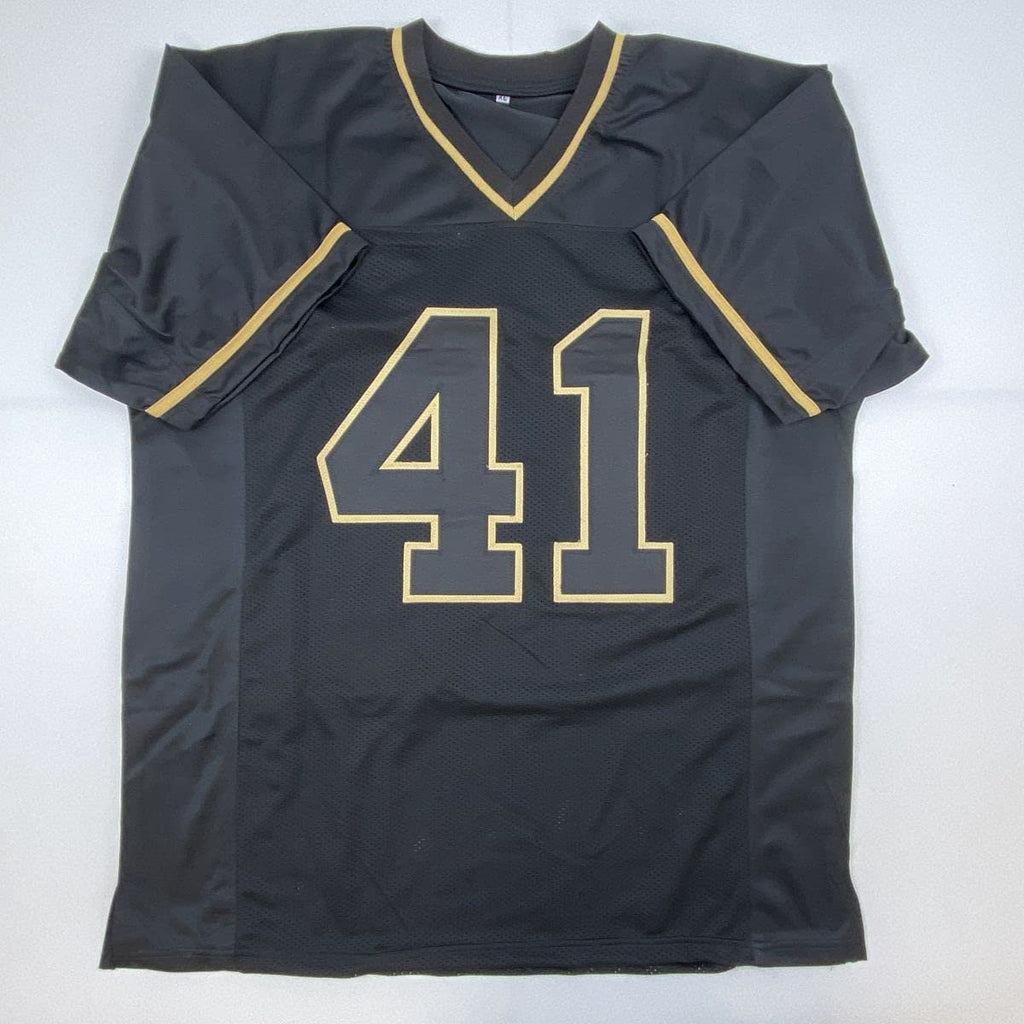 Autographed/Signed Alvin Kamara New Orleans Blackout Football Jersey Beckett BAS COA