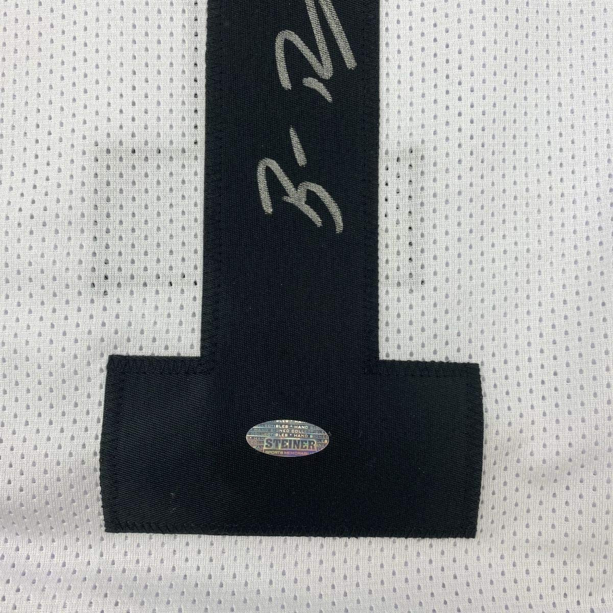 Autographed/Signed Ben Roethlisberger #1 Pittsburgh White Football Jersey Steiner Sports COA Holo Only