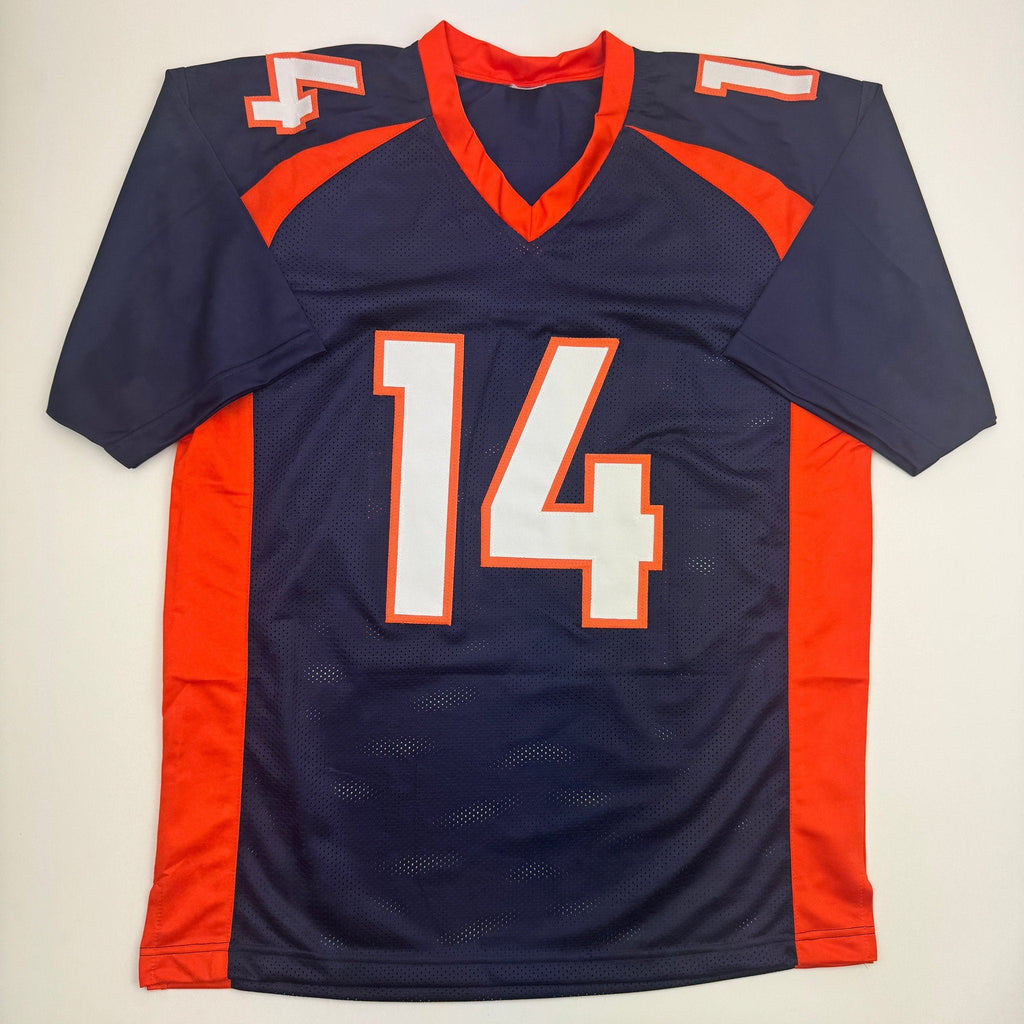 Autographed/Signed Courtland Sutton Denver Blue Football Jersey JSA COA