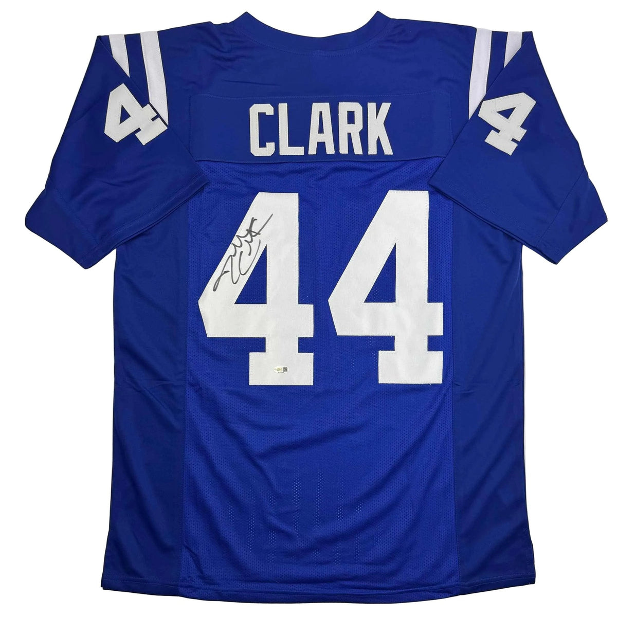 Autographed/Signed Dallas Clark Indianapolis Blue Football Jersey JSA COA