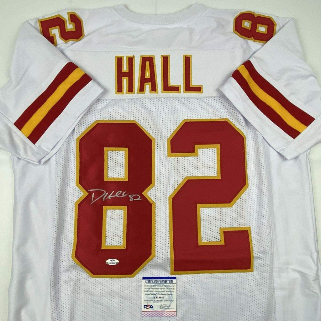 Autographed/Signed Dante Hall Kansas City White Football Jersey PSA/DNA COA