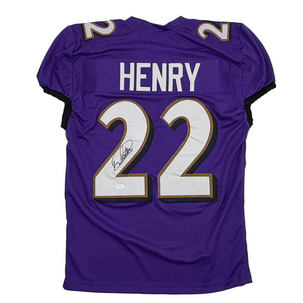 Autographed/Signed Derrick Henry Baltimore Purple Football Jersey JSA COA