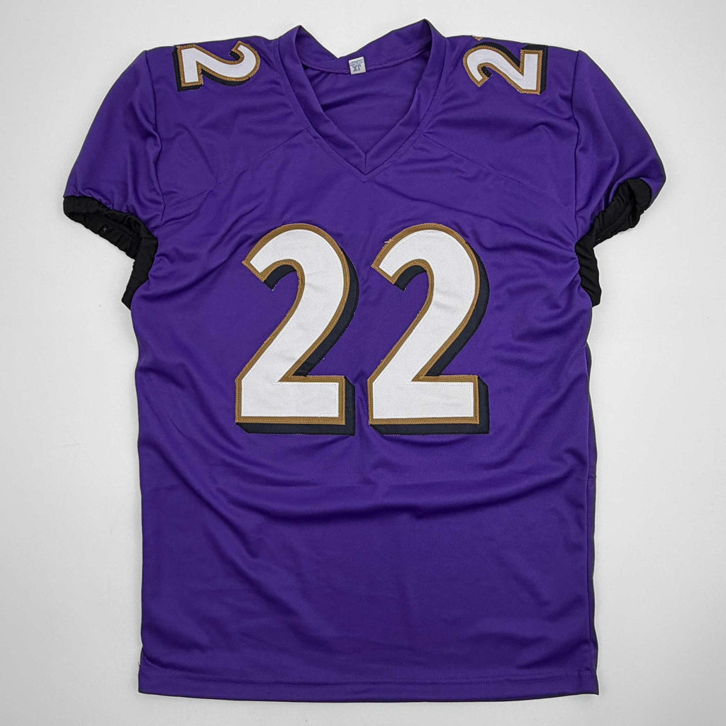 Autographed/Signed Derrick Henry Baltimore Purple Football Jersey JSA COA