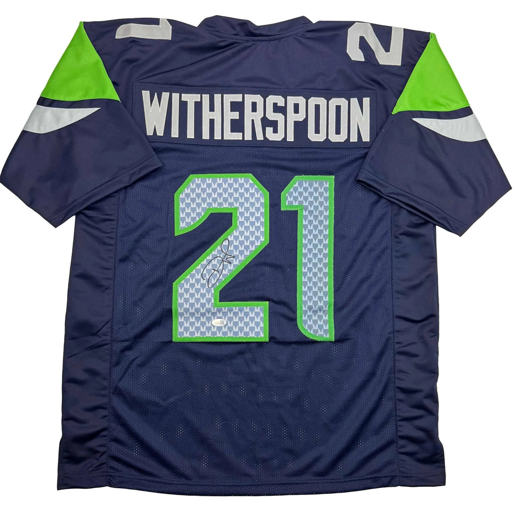 Autographed/Signed Devon Witherspoon Seattle Blue Football Jersey JSA COA