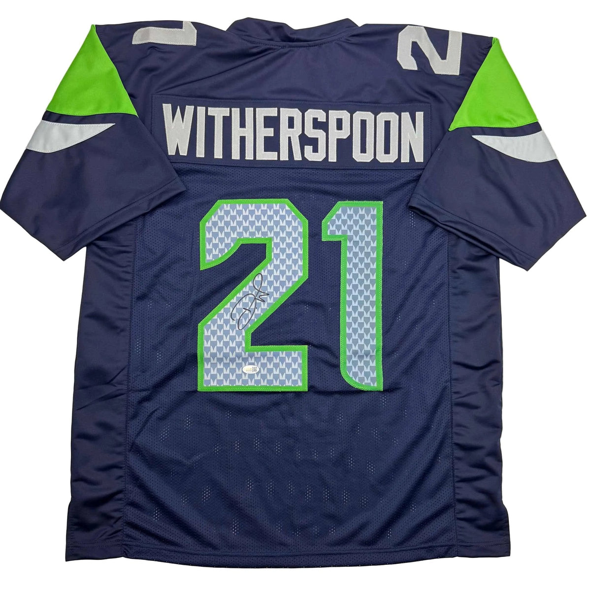 Autographed/Signed Devon Witherspoon Seattle Blue Football Jersey JSA COA