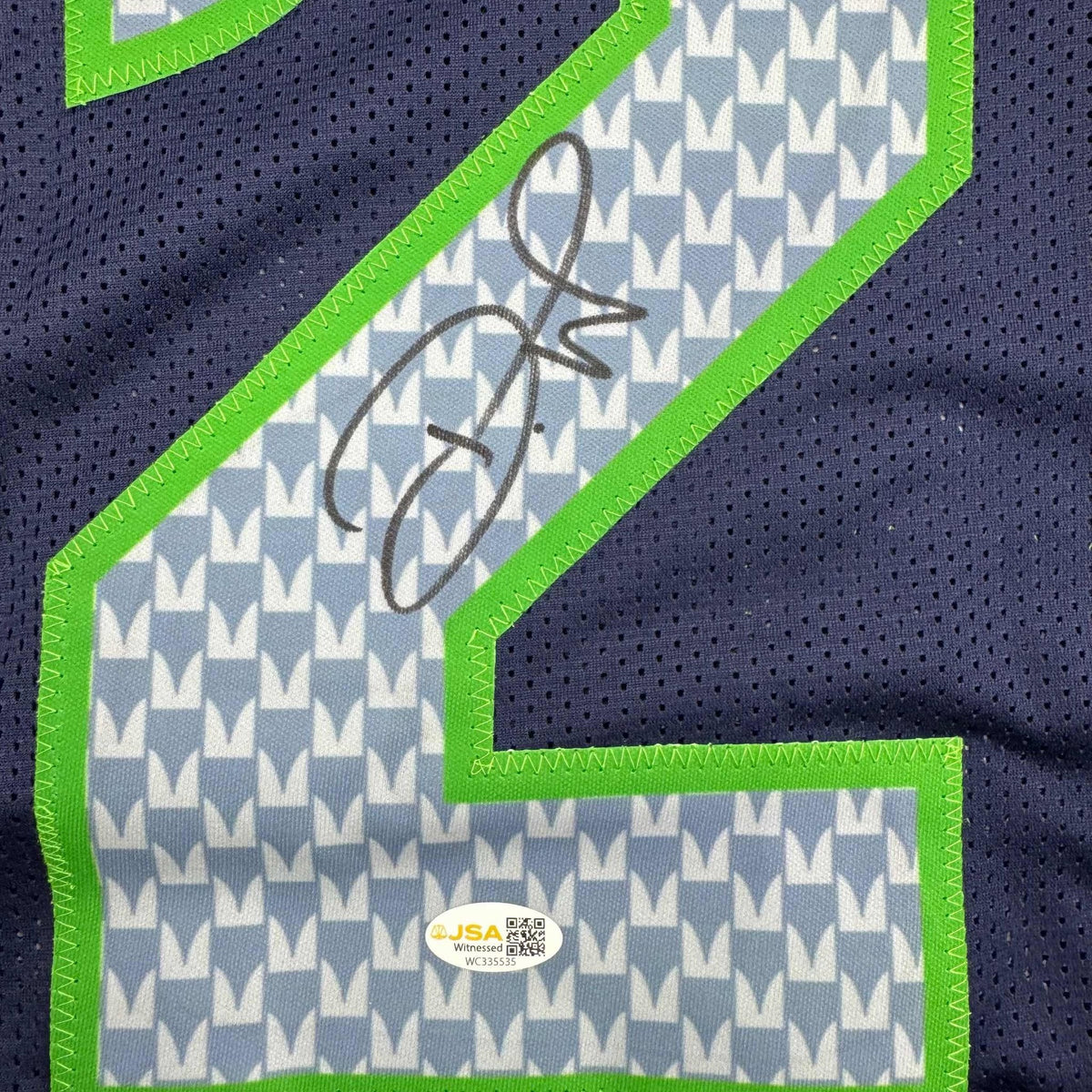 Autographed/Signed Devon Witherspoon Seattle Blue Football Jersey JSA COA