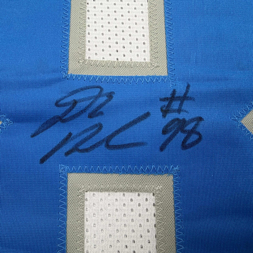 Autographed/Signed D.J. DJ Reader Detroit White Football Jersey Beckett BAS COA