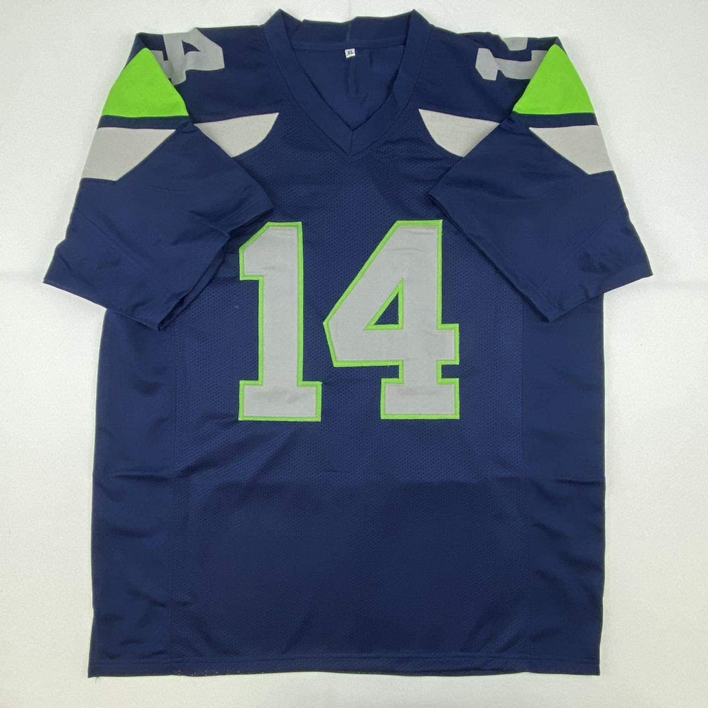 Autographed/Signed DK D.K. Metcalf Seattle Blue Football Jersey JSA COA #3
