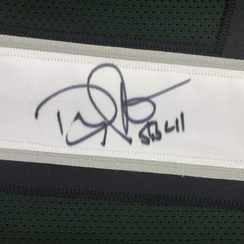 Autographed/Signed Doug Pederson #1 Philadelphia Green Football Jersey Beckett BAS COA