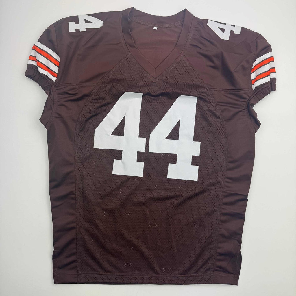 Autographed/Signed Harold Fannin Jr. Cleveland Football Brown Jersey JSA COA