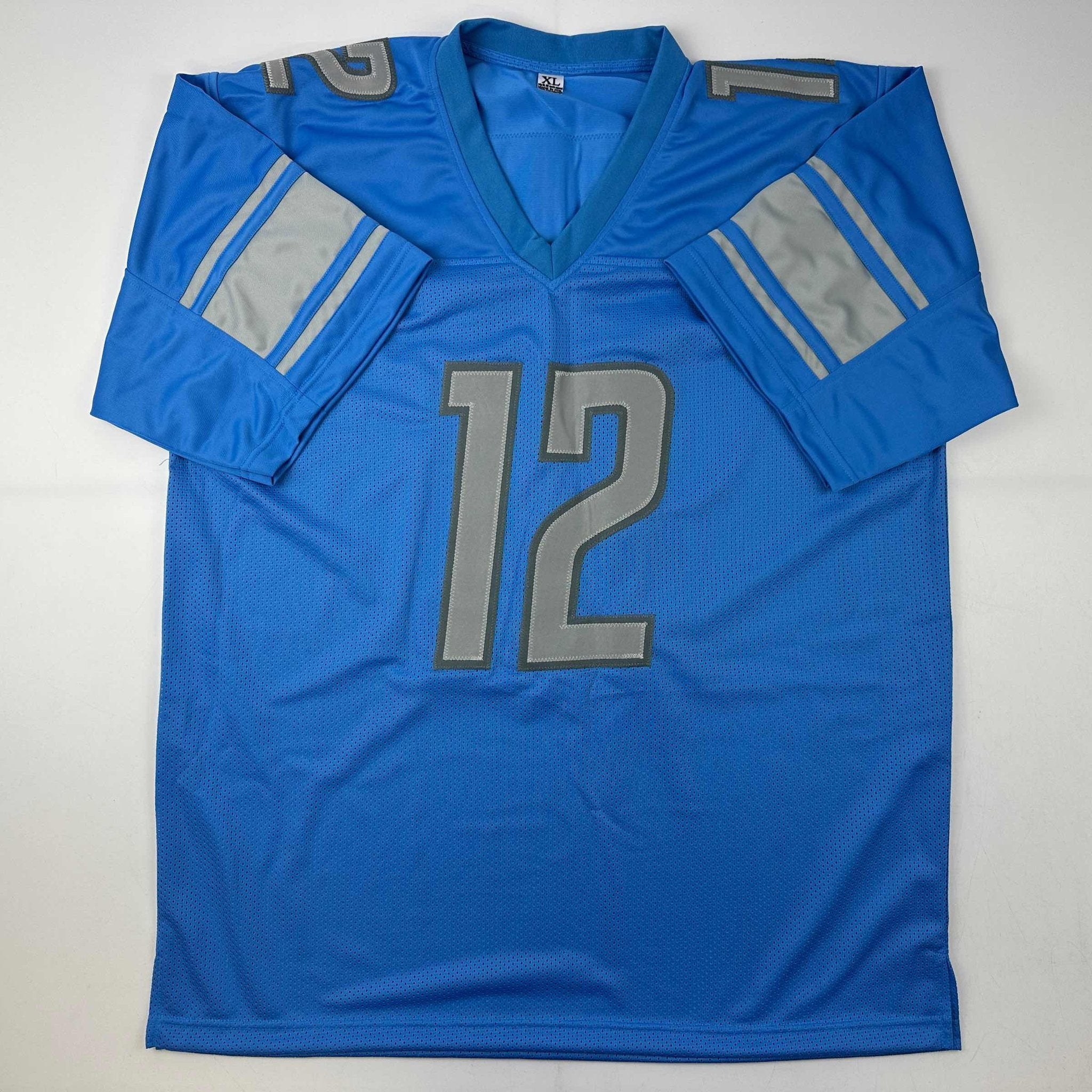 Autographed/Signed Hendon Hooker Detroit Blue Football Jersey Beckett BAS COA