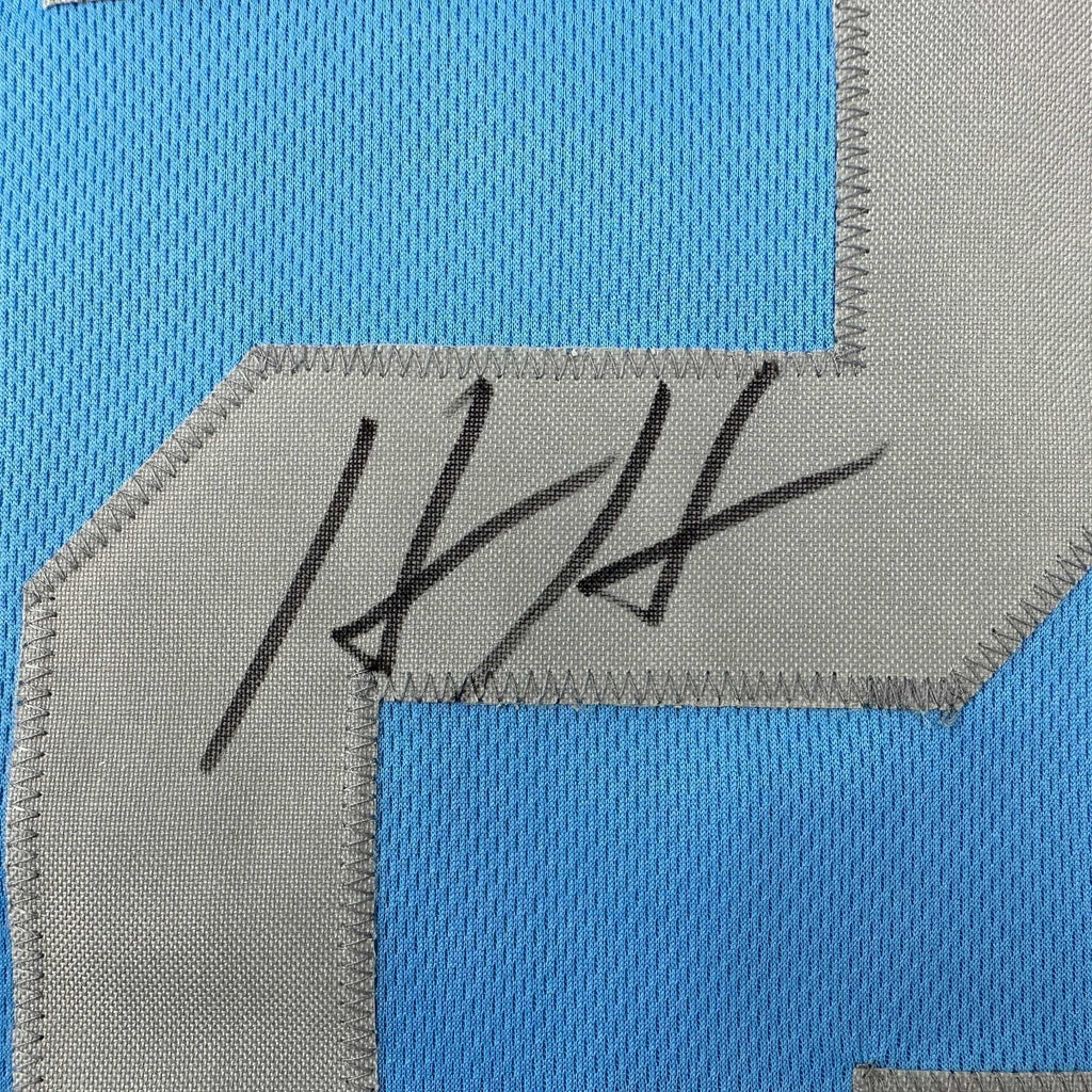 Autographed/Signed Hendon Hooker Detroit Retro Blue Football Jersey JSA COA