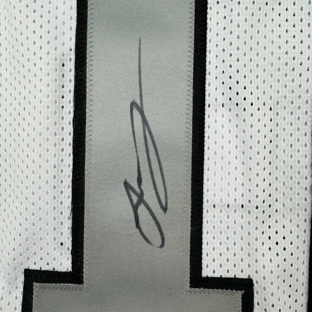 Autographed/Signed Jakobi Meyers Las Vegas Oakland White Color Rush Football Jersey Beckett BAS COA