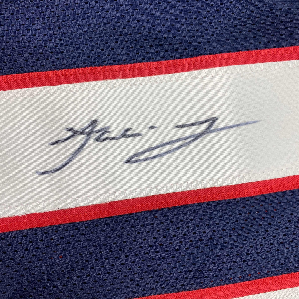 Autographed/Signed Jakobi Meyers New England Blue Football Jersey JSA COA