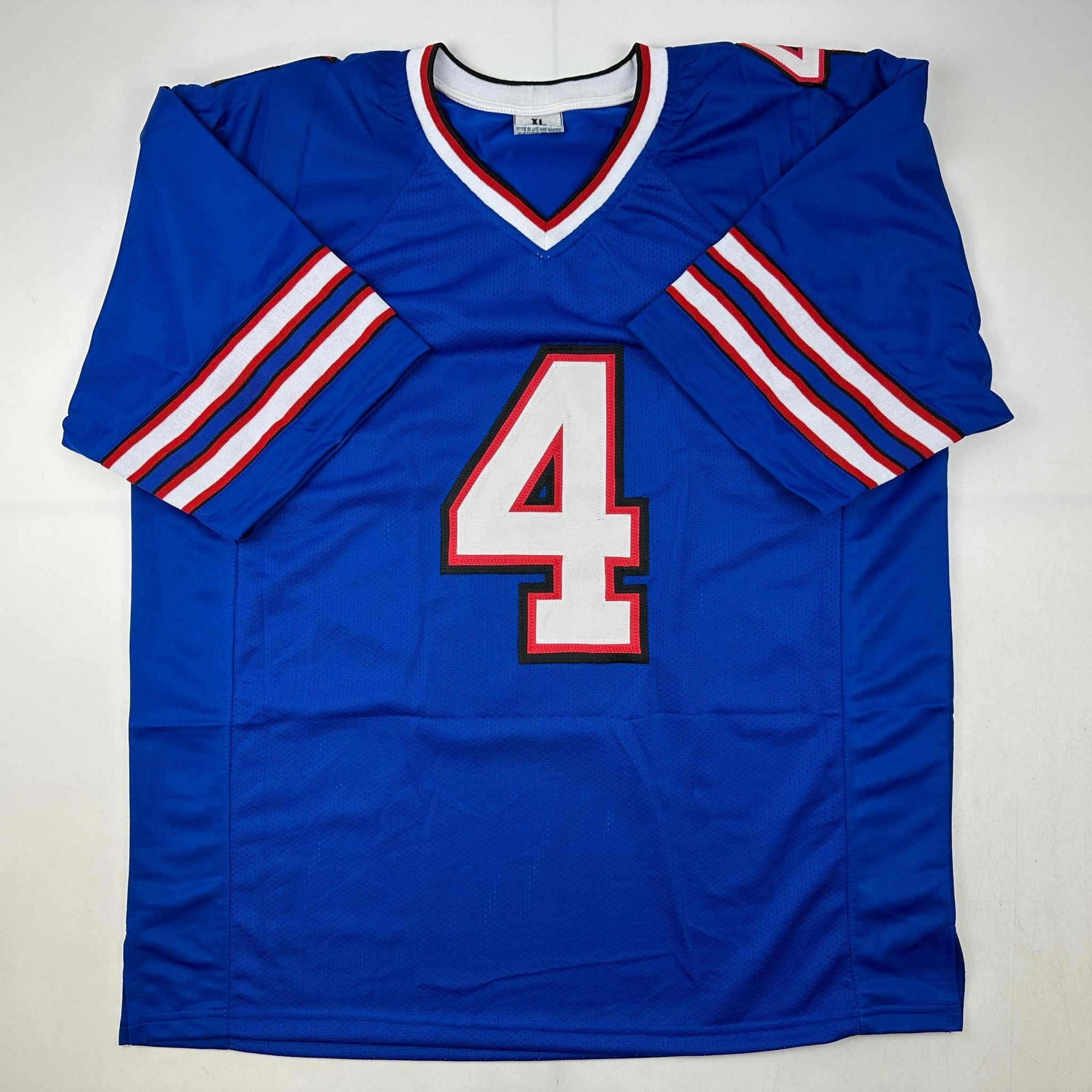Autographed/Signed James Cook Buffalo Blue Football Jersey Beckett BAS COA