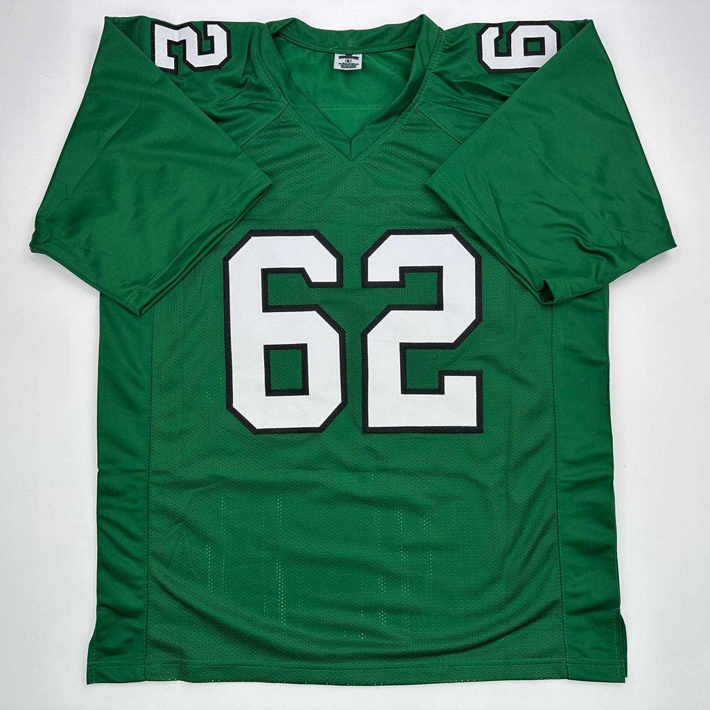 Autographed/Signed Jason Kelce Philadelphia Kelly Green Football Jersey PSA/DNA COA