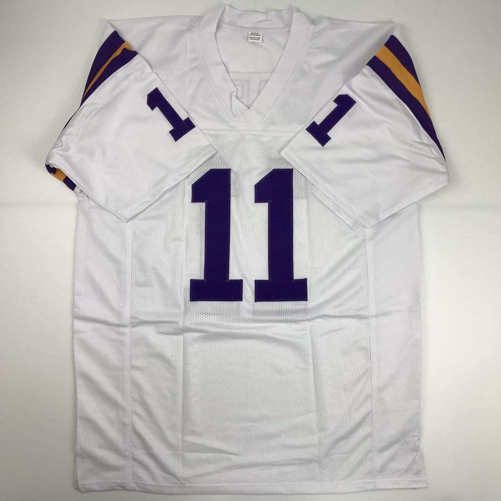 Autographed/Signed Joe Kapp Minnesota White Football Jersey JSA COA