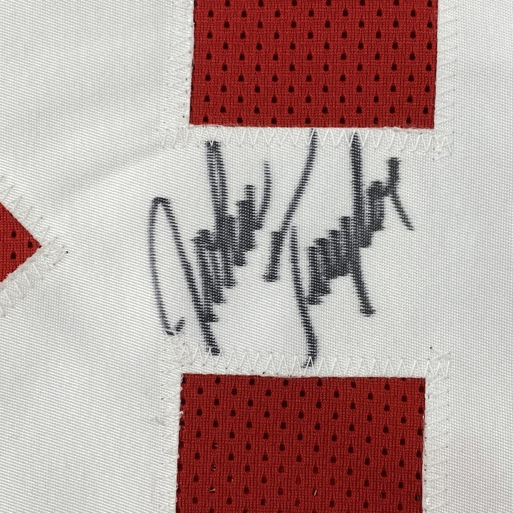 Autographed/Signed John Taylor San Francisco Red Football Jersey JSA COA