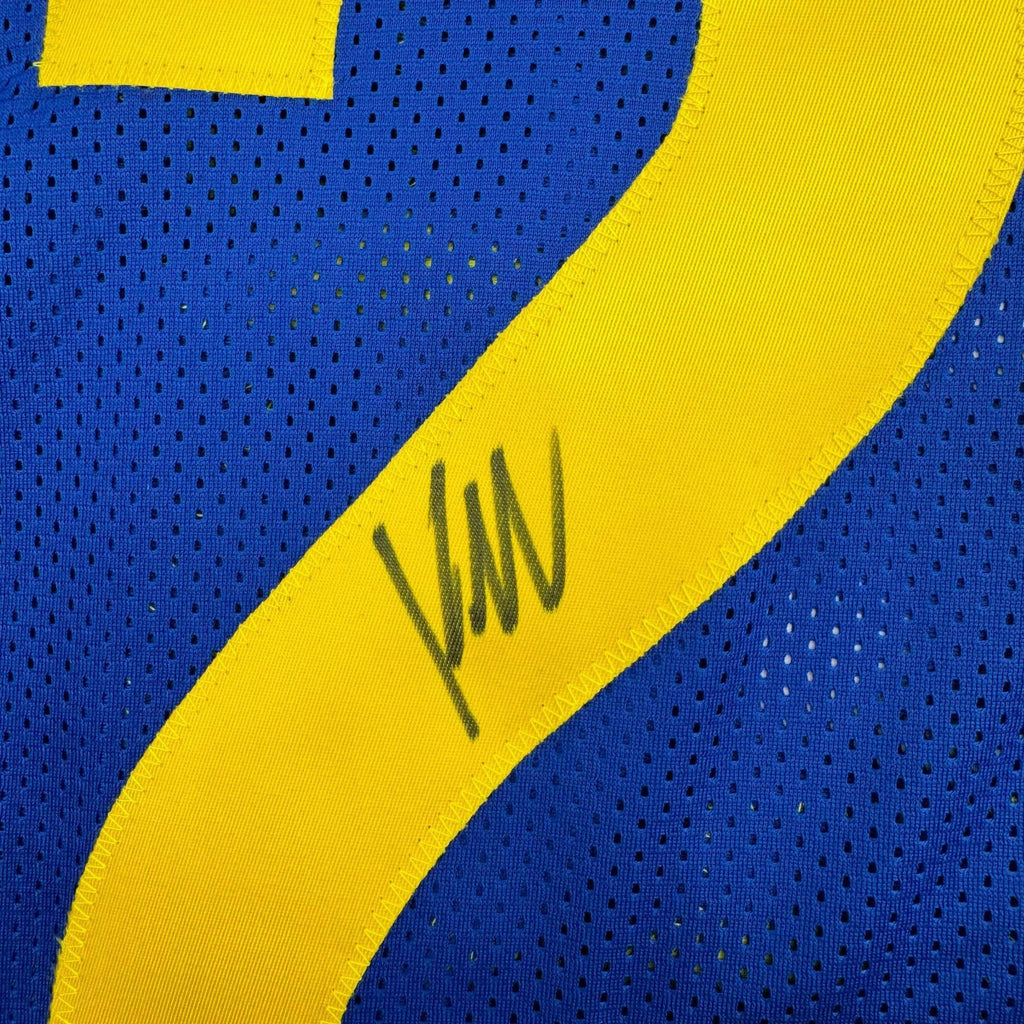 Autographed/Signed Kyren Williams Los Angeles LA Blue Football Jersey Beckett BAS COA #2