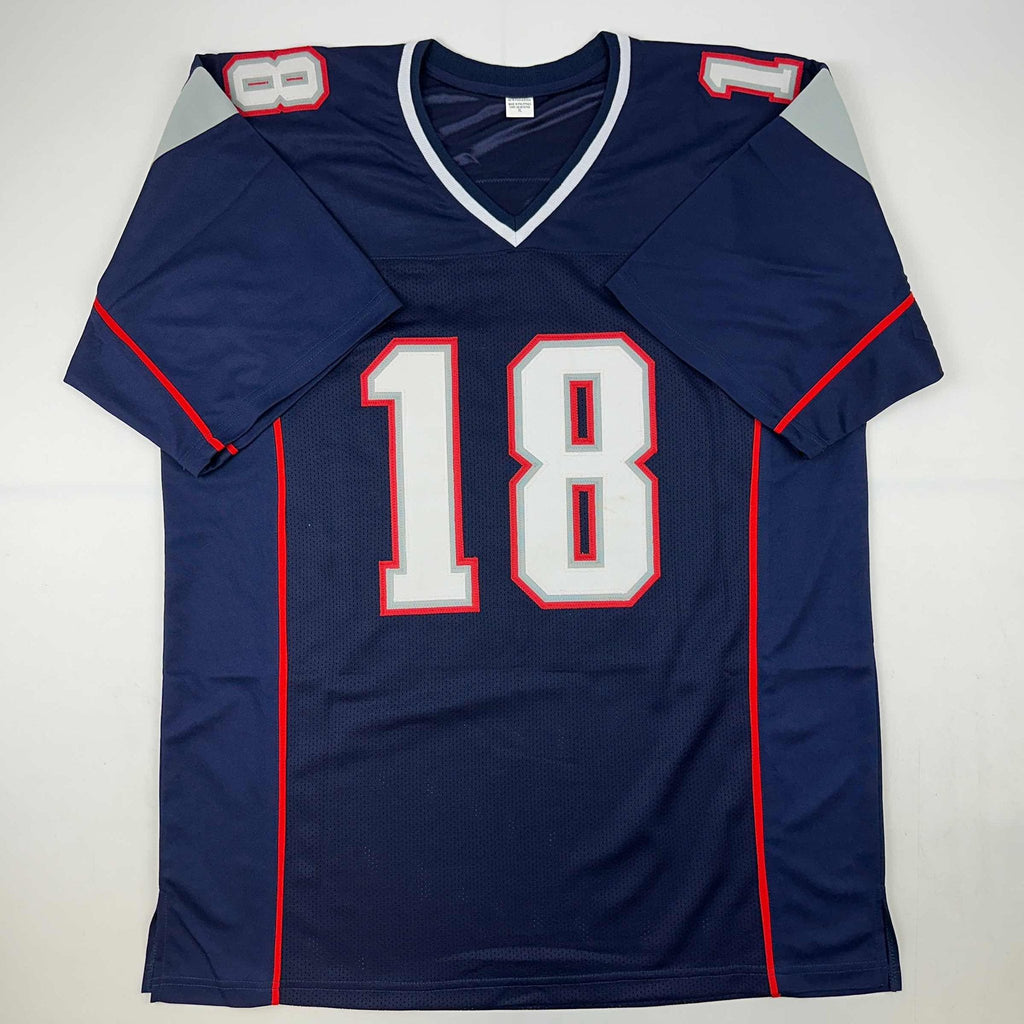 Autographed/Signed Matthew Slater New England Blue Football Jersey Beckett BAS COA