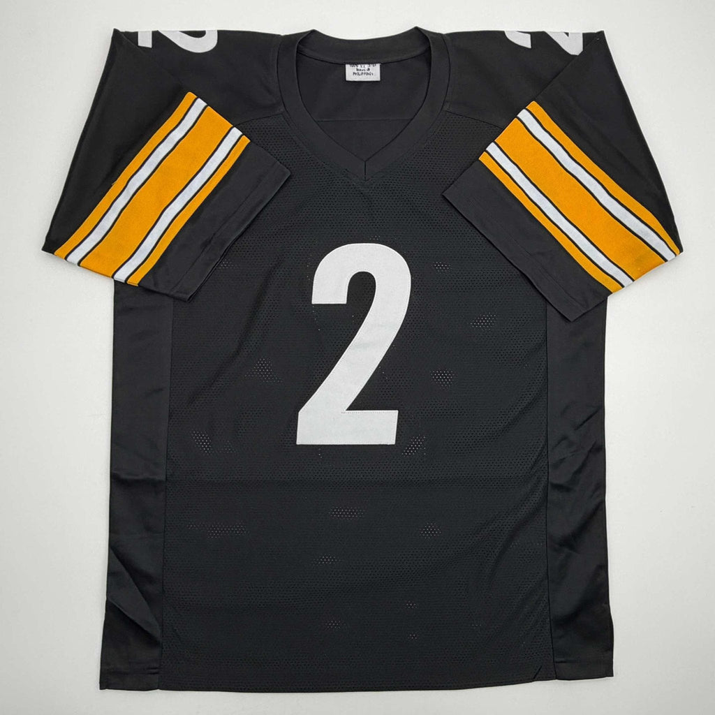 Autographed/Signed Michael Mike Vick Pittsburgh Black Football Jersey Beckett BAS COA