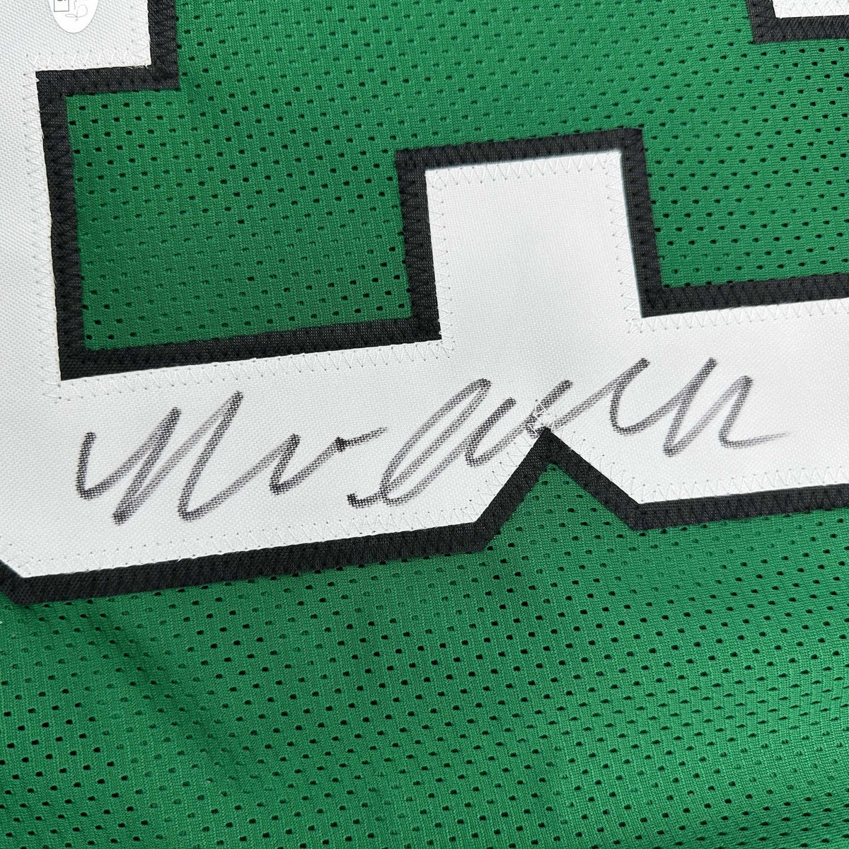 Autographed/Signed Nolan Smith Jr. Philadelphia Kelly Green Football Jersey JSA COA