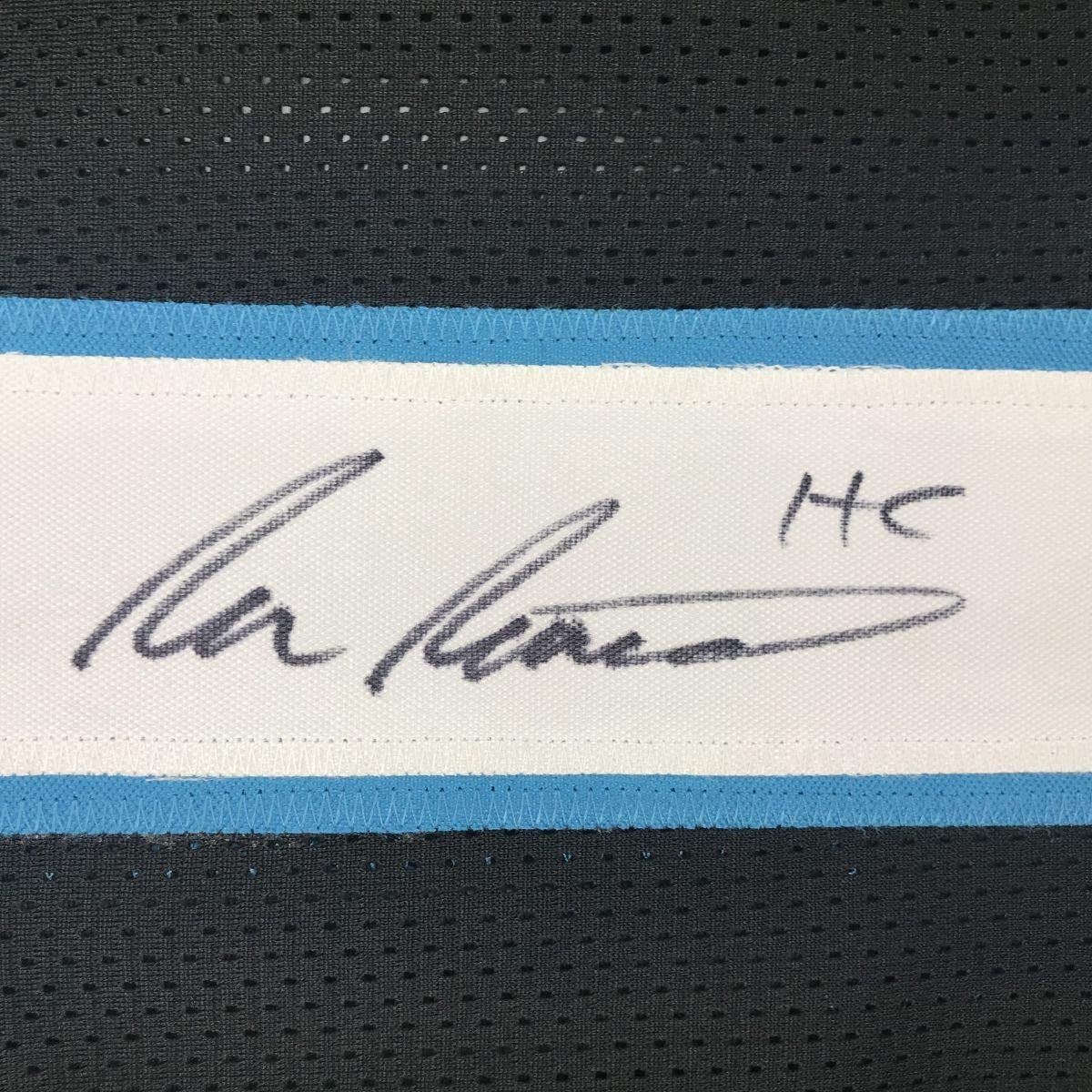 Autographed/Signed Ron Rivera Carolina Black Football Jersey Beckett BAS COA