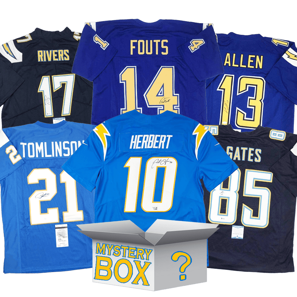 Autographed/Signed Los Angeles San Diego Football Jersey Mystery Box with PSA JSA or Beckett COA